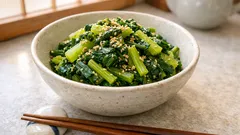 捨てがちな葉がごちそうに:はつか大根の茎葉で作る、やさしいごま和え