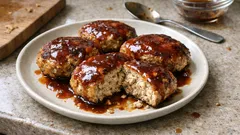 玉ねぎなしでふんわり豆腐ハンバーグ:混ぜて焼くだけ、王道ケチャップソースで満足おかず