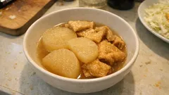 ホットクックにおまかせ：だしがじんわり染みる大根と油揚げの煮物（作り置きにも）