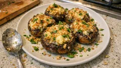 エアフライヤーで15分：アンチョビ香るマッシュルームの詰め物（前菜にも）