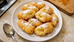 冷凍バナナで外サク中とろり：天ぷら粉で作る甘いバナナ天ぷら