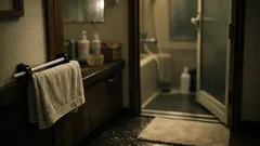 100均で脱衣所の床が濡れない、浴室ドア横にタオル置き場を作る方法